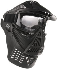 Protective mask, with lens, large, black, ACM