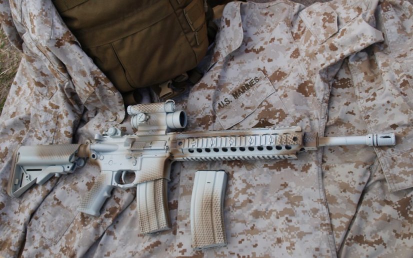 Camo egyedi KAC SR-15, 150 m/s, AirsoftGuns, E&C