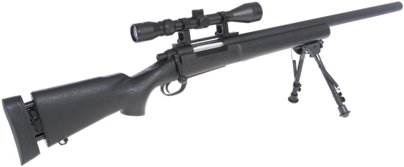 M24 Socom black, Military, bipod, scope, Snow Wolf, SW-04JB ++