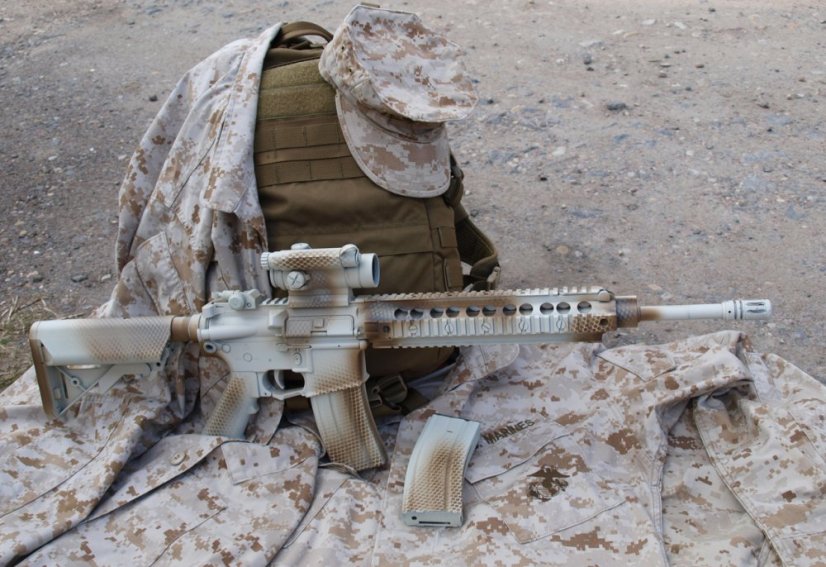 Camo egyedi KAC SR-15, 150 m/s, AirsoftGuns, E&C