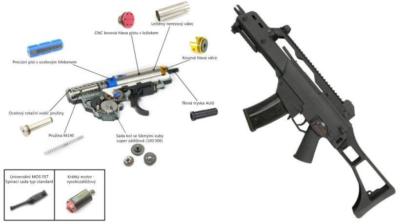 Power Custom G36C, 150 m, s AirsoftGuns, CM.011