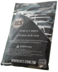 Airsoft BB-k, 0,45 g, 6 mm, fehér, 1000 db, kis tasak, BLS