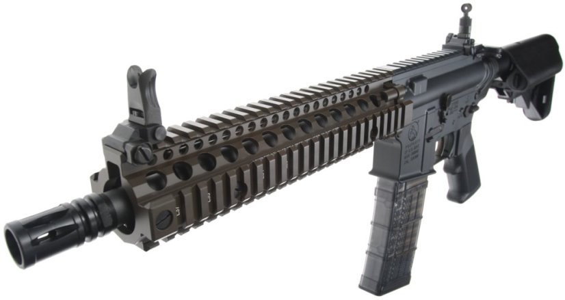 EMG Colt MK18 10.5 Inch Mod 1, DD RII, GBBR, Black/Brown Two Tone, Cyma CGS, COLT.1001