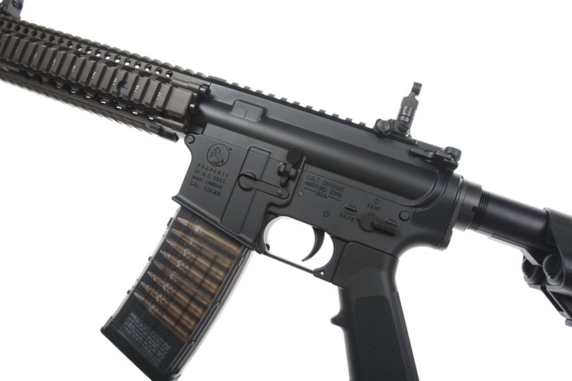 EMG Colt MK18 10.5 Inch Mod 1, DD RII, GBBR, Black/Brown Two Tone, Cyma CGS, COLT.1001