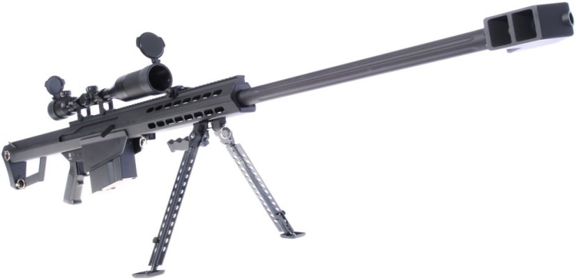 Barrett M82A1, bipod, scope, Snow Wolf, SW-02A