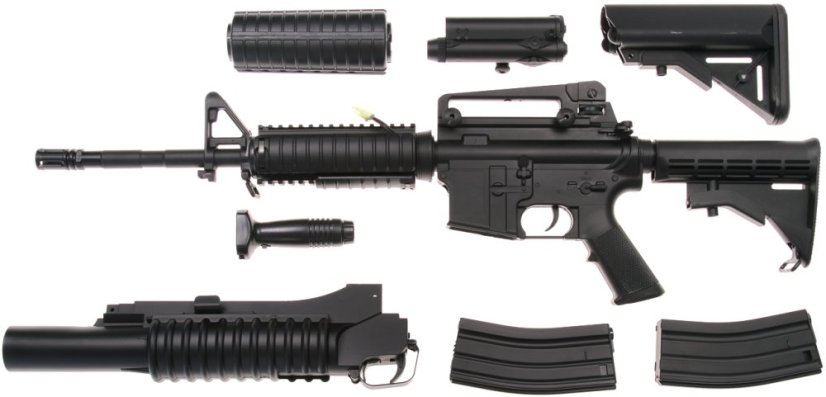 M4A1 RIS, full set, M203, plastic, D-Boys, BY-031, BI-3181AB