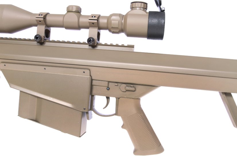 Barrett M82A1 CQB TAN, bipod, scope, Snow Wolf, SW-02B