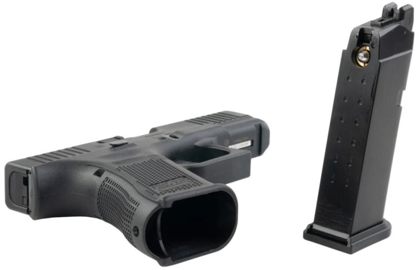 Glock 19 Gen 5 FS MOS, steel CNC slide, Black, GBB, Umarex