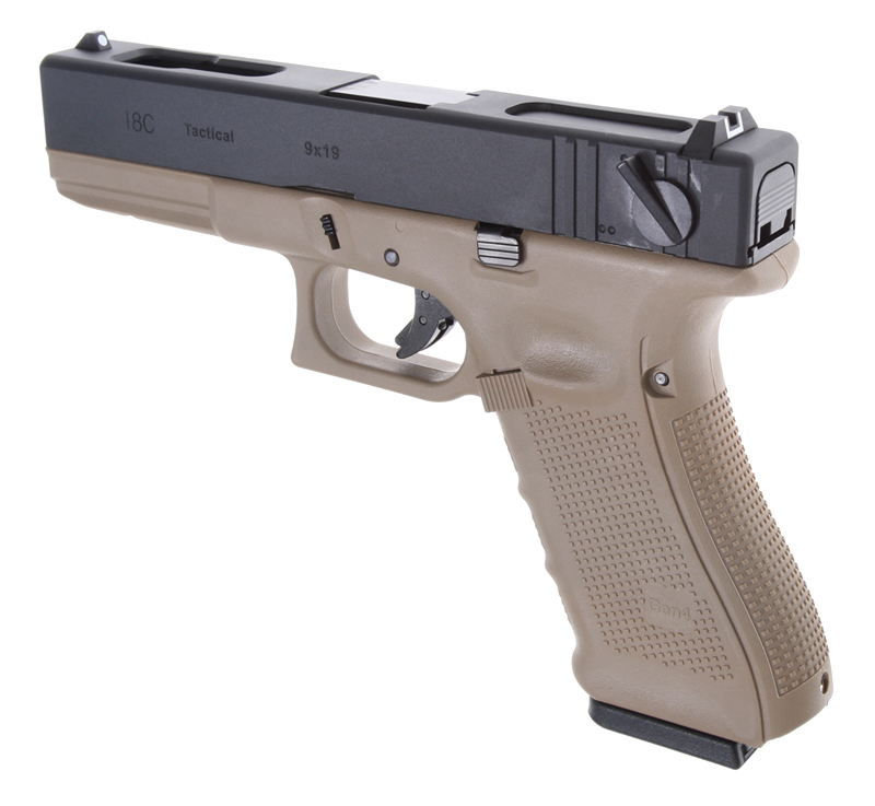 Glock 18C, cadre 4e génération, TAN, GBB, WE