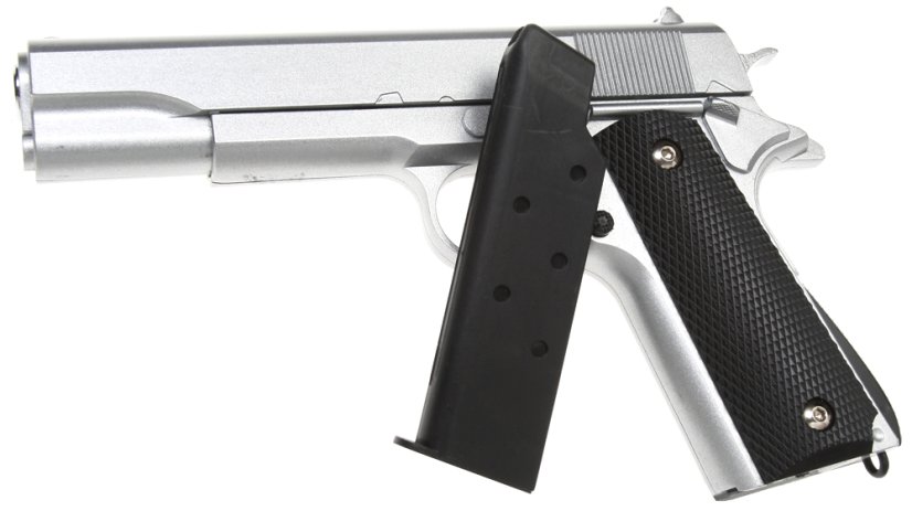 Colt M1911A1, fém, ezüst, Galaxy, A&K, G.13S