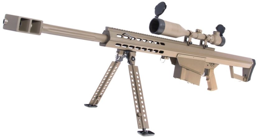 Barrett M82A1 CQB TAN, bipod, scope, Snow Wolf, SW-02B