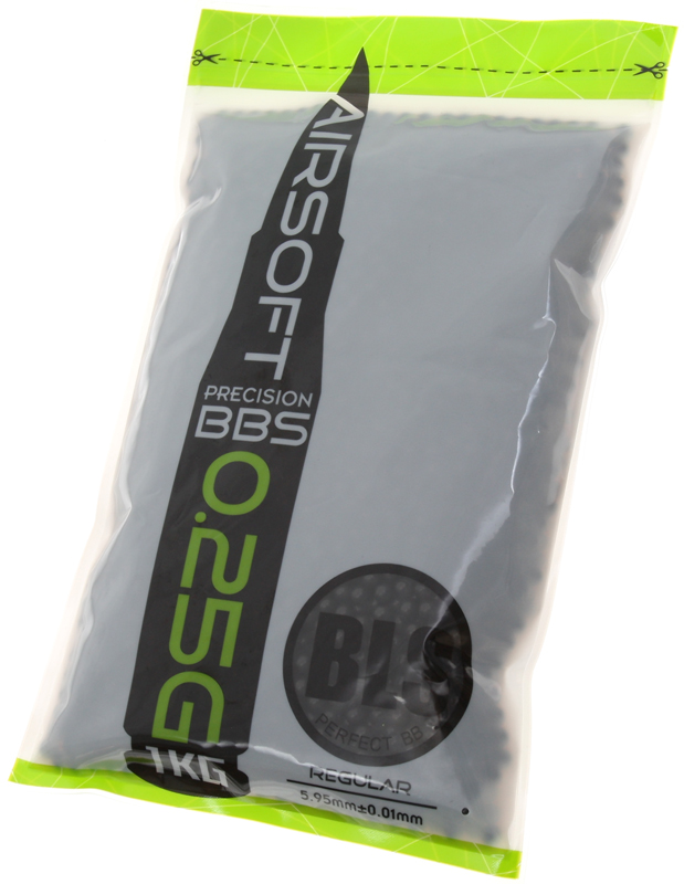 Airsoft BBs, 0.25g, 6mm, 4000rd, black, BLS
