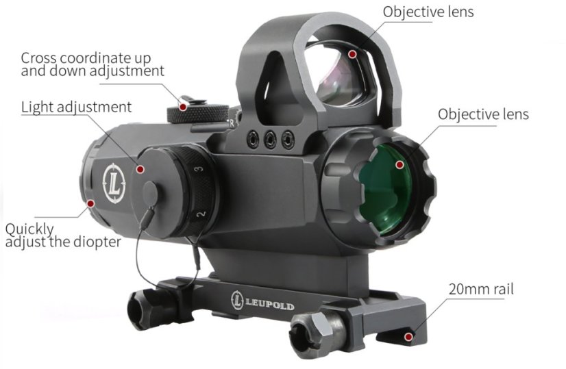 Lunette de visée 4x24 HAMR, viseur à point rouge DeltaPoint, T-Eagle