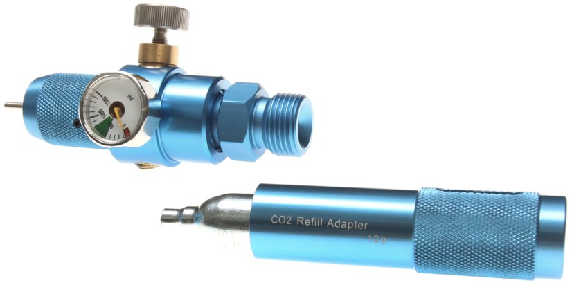 Állítható töltő nyomásmérővel (12 g CO2 adapter), SHS