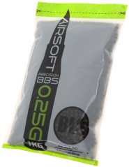 Airsoft BB-k, 0,25 g, 6 mm, 4000 db, fekete, BLS