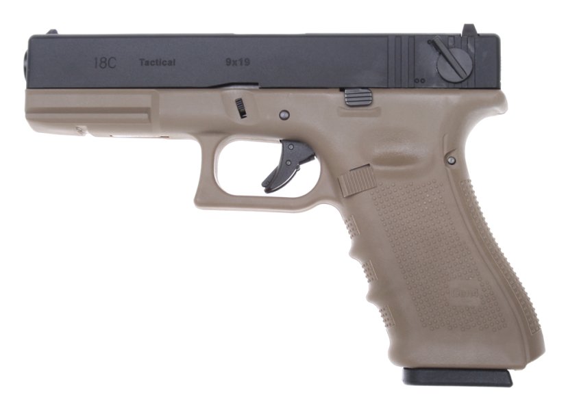 Glock 18C, cadre 4e génération, TAN, GBB, WE
