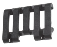 Low profile rails cover with wire loom, black, ACM