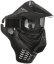 Protective mask, with mesh, large, black, ACM