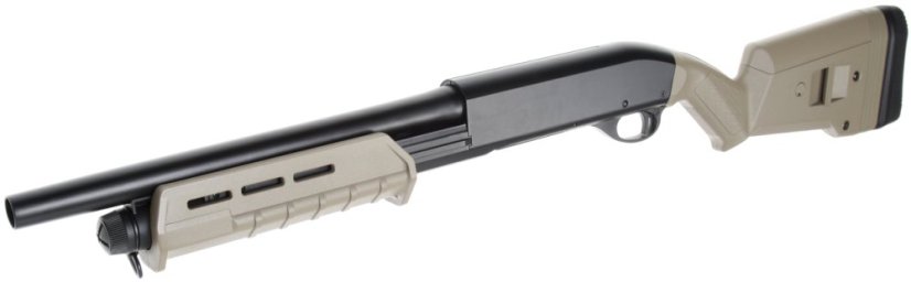 Magpul M870, fém, ABS, rövid, SGA állvány, TAN, Cyma, CM.355M