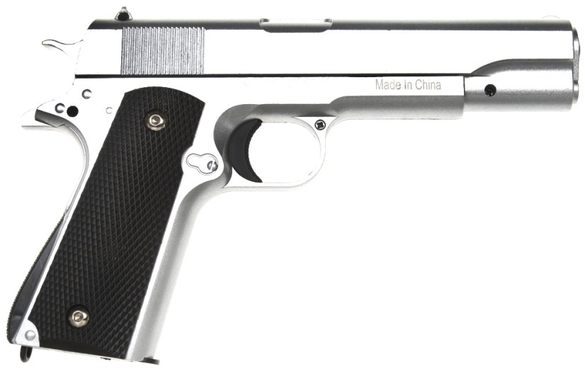 Colt M1911A1, fém, ezüst, Galaxy, A&K, G.13S