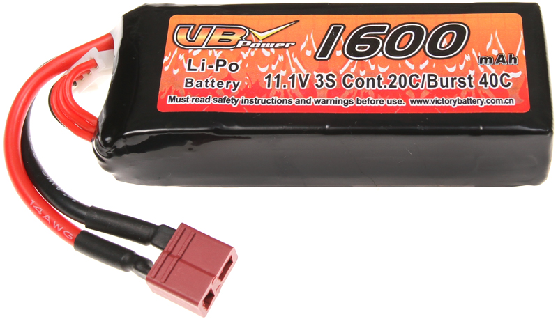 Battery, mini block, Li-Pol, 11.1V, 1600mAh, 20C, VB Power