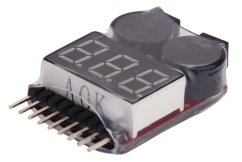 Digitális Li-Pol riasztó, monitor, 1-8S, jelzés, iMaxRC