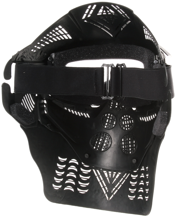 Protective mask, with lens, large, black, ACM
