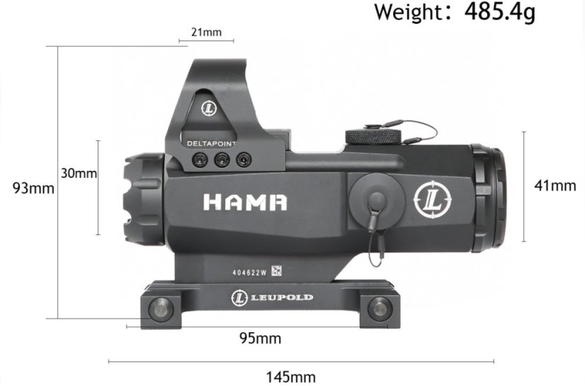 Lunette de visée 4x24 HAMR, viseur à point rouge DeltaPoint, T-Eagle