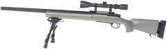 M24 Socom TAN, kétlábú állvány, távcső, Snow Wolf, SW-04T ++
