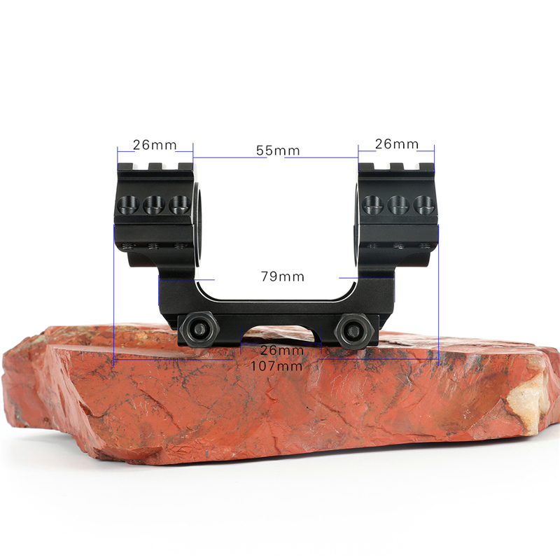 Mount base Y038 UHD, 25/30 mm, bubble level, black, T-Eagle