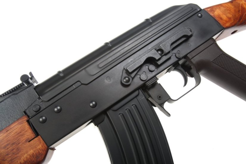 AKM, totalmente de acero, madera auténtica, Cyma Platinum, CM.056M
