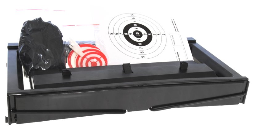 Practice shooting range with net, Well