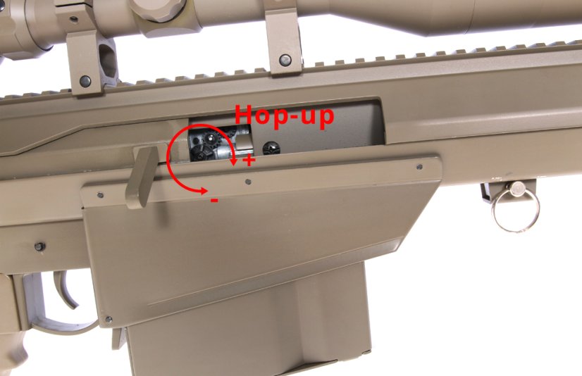 Barrett M82A1 CQB TAN, bipod, scope, Snow Wolf, SW-02B