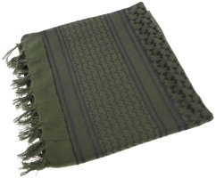 Scarf shemag, 110x110, green, black, ACM