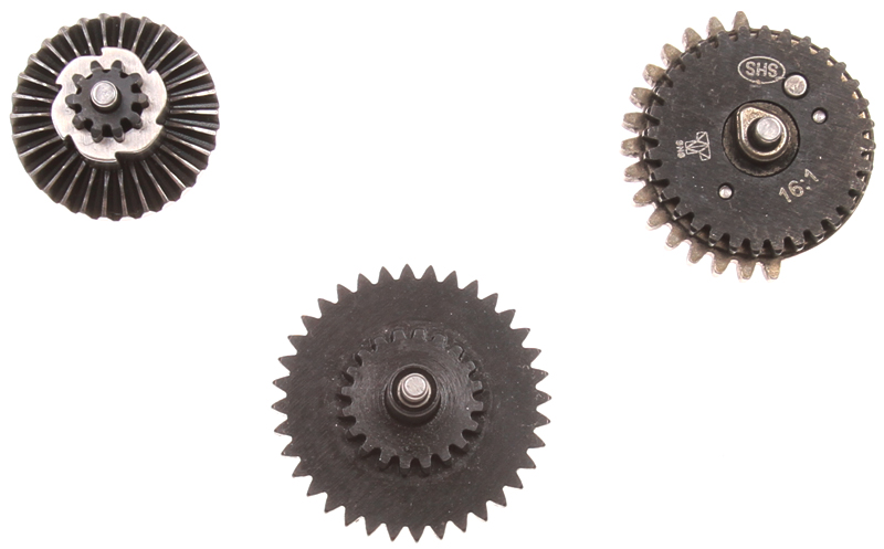 Set of gears, flat teeth, standard, 16:1, SHS