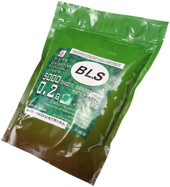 Airsoft BBs, 0.20g, 6mm, 5000rd, BIO, BLS Airsoft BBs, 0.20g, 6mm, 5000rd, BIO, BLS