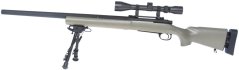 M24 Socom TAN, kétlábú állvány, távcső, Snow Wolf, SW-04T ++