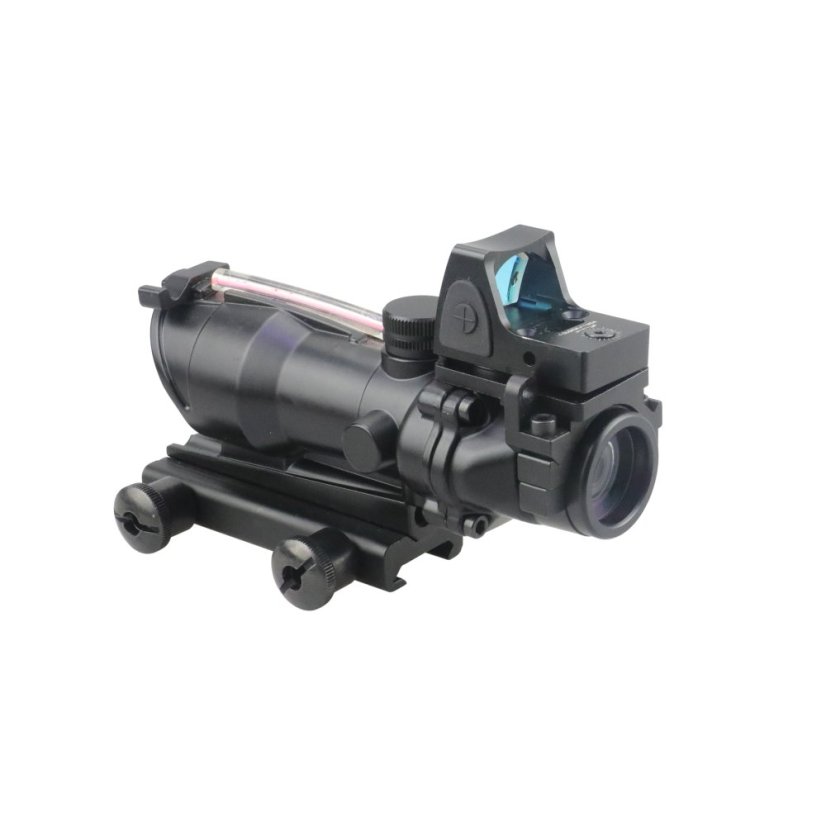 Cannocchiale 4x32 ACOG, fibra rossa, mirino a punto rosso RMR, T-Eagle