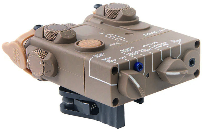 Box PEQ DBAL-A2, LED flashlight, laser, tan, WADSN