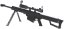 Barrett M82A1 CQB, kétlábú állvány, távcső, Snow Wolf, SW-02
