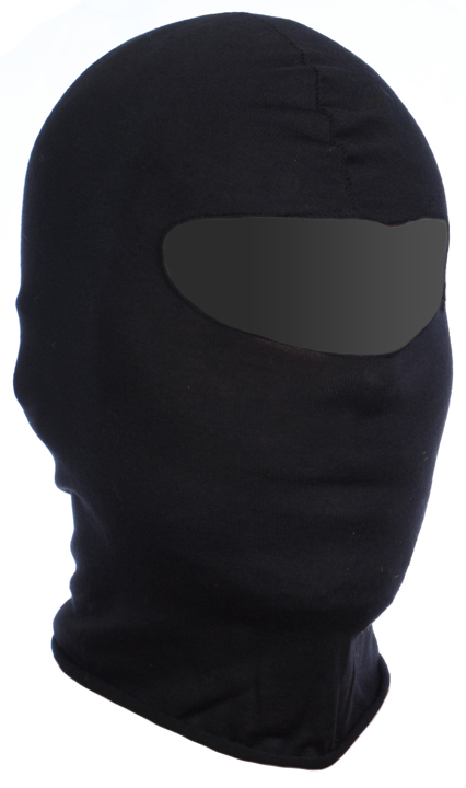 Taktikai balaclava, egy lyuk, pamut, fekete, ACM