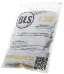 Airsoft BB-k, 0,38 g, 6 mm, szürke, rozsdamentes, 1000 db, kis tasak, BLS