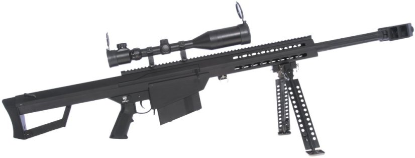 Barrett M82A1 CQB, bipod, scope, Snow Wolf, SW-02