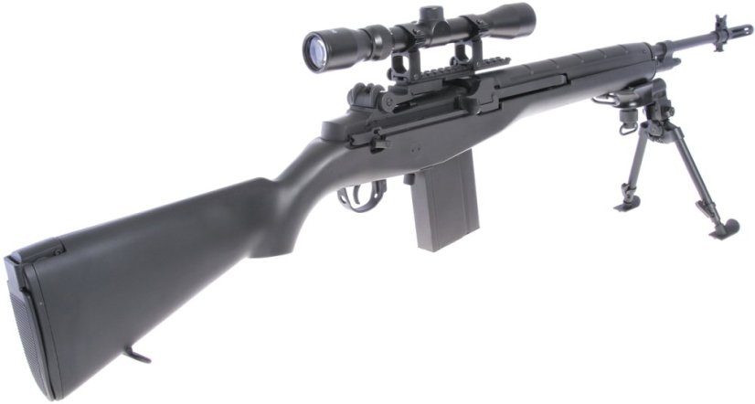 M14, black, bipod, scope, AGM, MP008