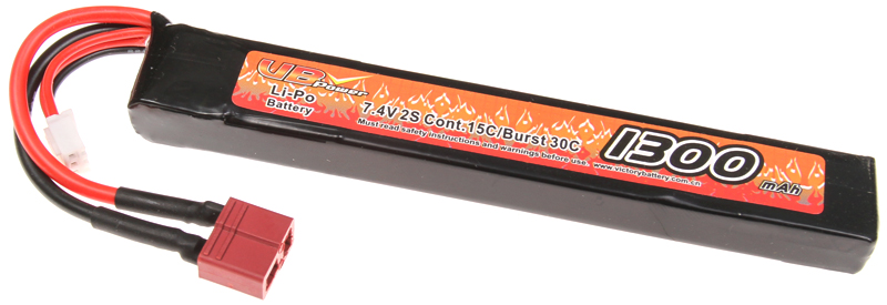 Battery, stick, Li-Pol, 7.4V, 1300mAh, 15C, VB Power
