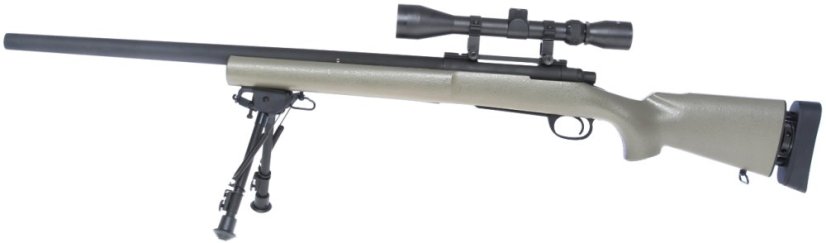 M24 Socom TAN, kétlábú állvány, távcső, Snow Wolf, SW-04T ++