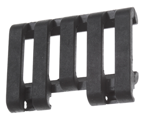 Low profile rails cover with wire loom, black, ACM