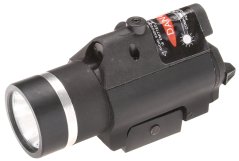 Latarka taktyczna, całkowicie metalowa, M7, LED, laser, czarna, ACM