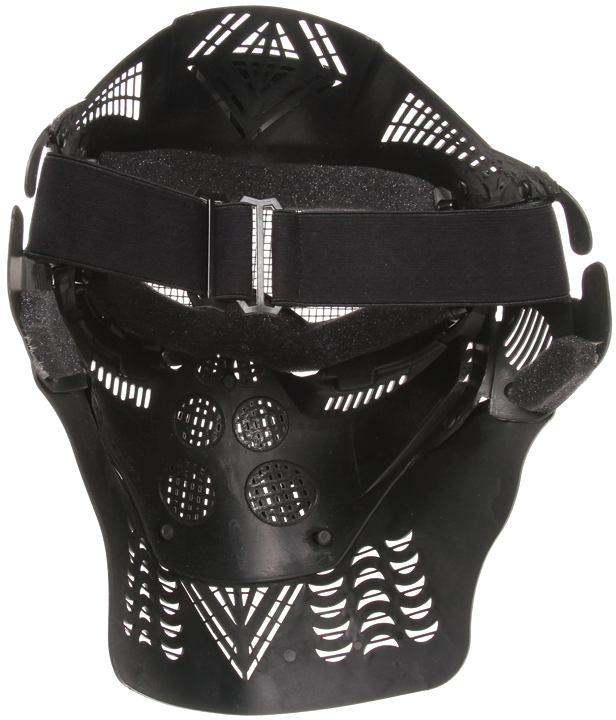 Protective mask, with mesh, large, black, ACM