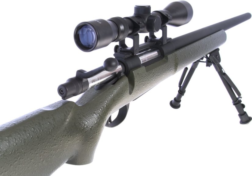 M24 Socom OD, kétlábú állvány, távcső, Snow Wolf, SW-04G ++